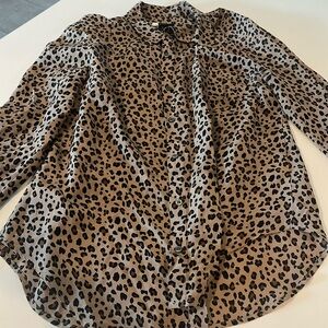 J Crew leopard top 100% silk